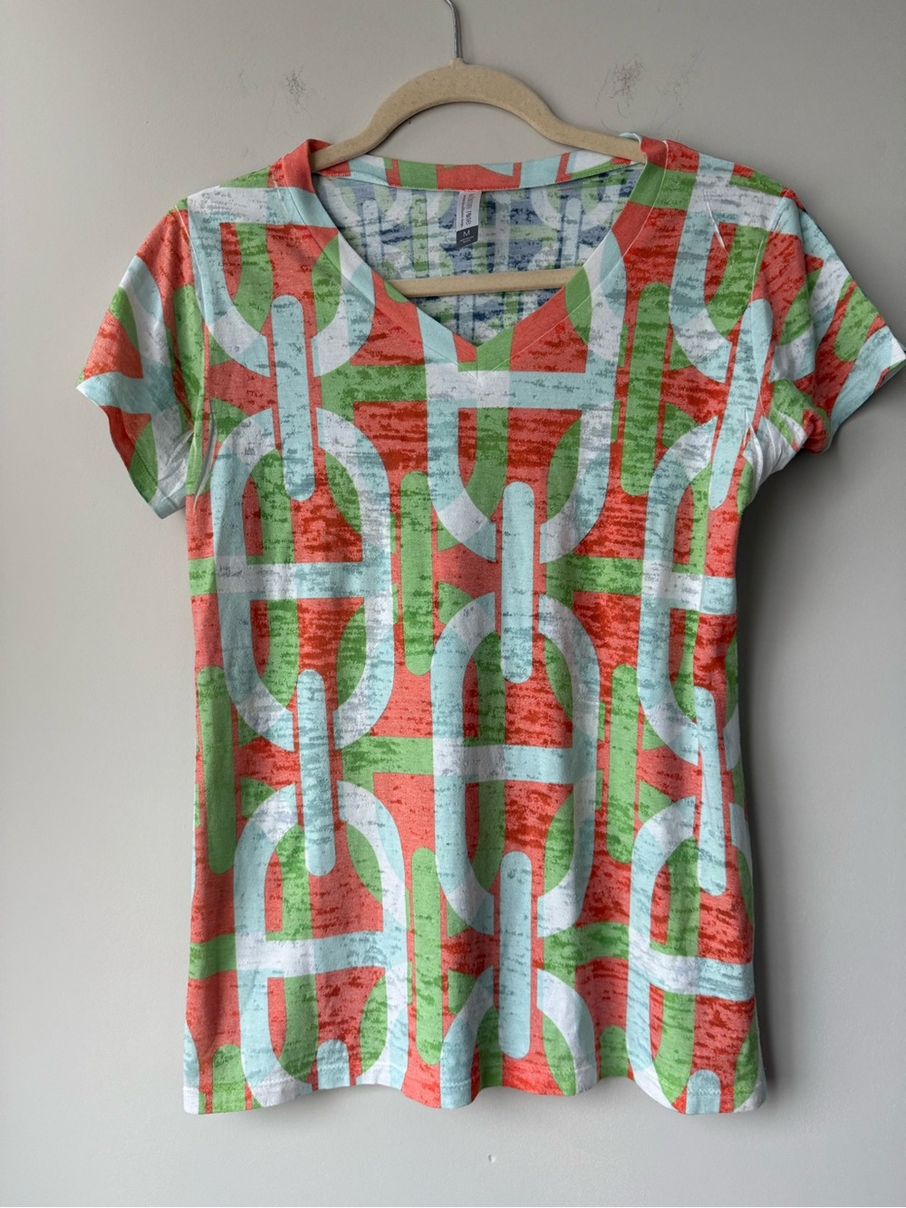 Whimsy Rose Multicolored V-Neck Tee - Size M